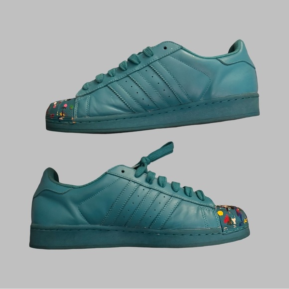 ADIDAS Pharrell Williams Superstar Super J Teal Sneakers Size 10 main image 6